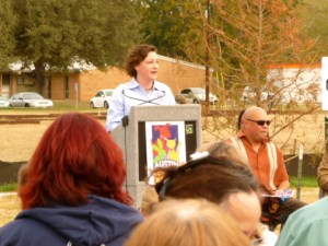 Abigail Smith addressing attendees.